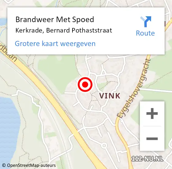 Locatie op kaart van de 112 melding: Brandweer Met Spoed Naar Kerkrade, Bernard Pothaststraat op 30 juli 2017 16:04
