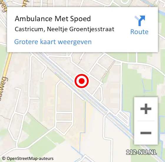 Locatie op kaart van de 112 melding: Ambulance Met Spoed Naar Castricum, Neeltje Groentjesstraat op 30 juli 2017 16:35