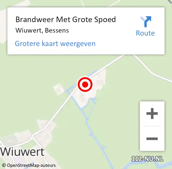 Locatie op kaart van de 112 melding: Brandweer Met Grote Spoed Naar Wiuwert, Bessens op 30 juli 2017 18:42