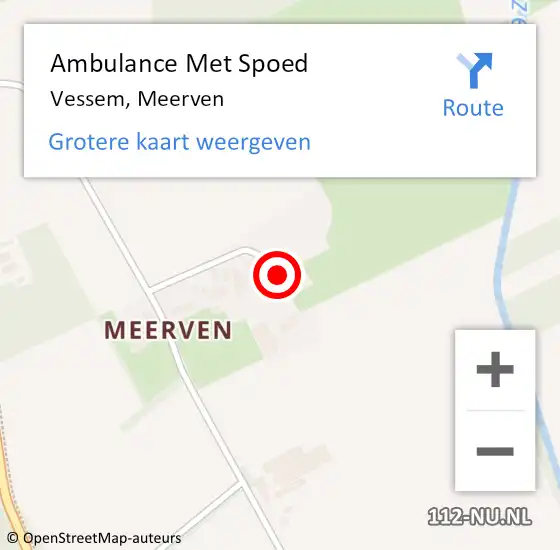 Locatie op kaart van de 112 melding: Ambulance Met Spoed Naar Vessem, Meerven op 30 juli 2017 21:14