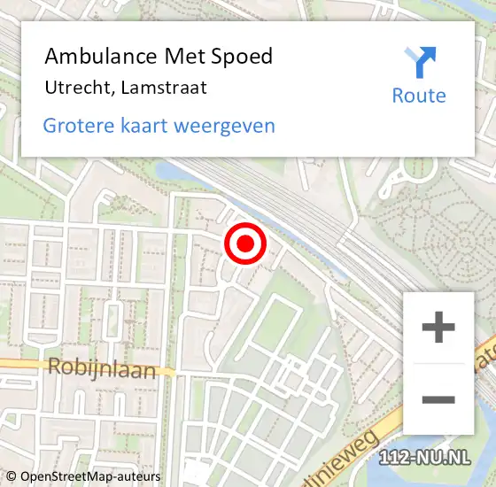 Locatie op kaart van de 112 melding: Ambulance Met Spoed Naar Utrecht, Lamstraat op 30 juli 2017 22:00