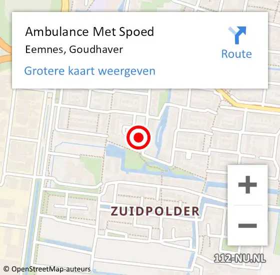 Locatie op kaart van de 112 melding: Ambulance Met Spoed Naar Eemnes, Goudhaver op 30 juli 2017 22:26