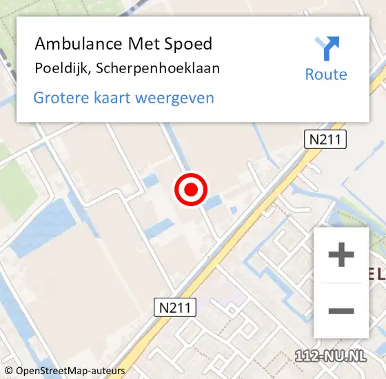 Locatie op kaart van de 112 melding: Ambulance Met Spoed Naar Poeldijk, Scherpenhoeklaan op 30 juli 2017 22:34