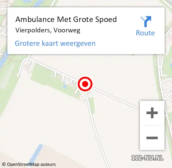 Locatie op kaart van de 112 melding: Ambulance Met Grote Spoed Naar Vierpolders, Voorweg op 31 juli 2017 00:15