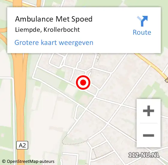 Locatie op kaart van de 112 melding: Ambulance Met Spoed Naar Liempde, Krollerbocht op 31 juli 2017 04:00