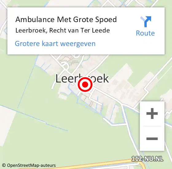 Locatie op kaart van de 112 melding: Ambulance Met Grote Spoed Naar Leerbroek, Recht van Ter Leede op 31 juli 2017 04:54