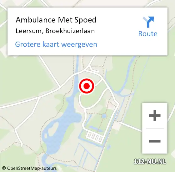 Locatie op kaart van de 112 melding: Ambulance Met Spoed Naar Leersum, Broekhuizerlaan op 31 juli 2017 09:15