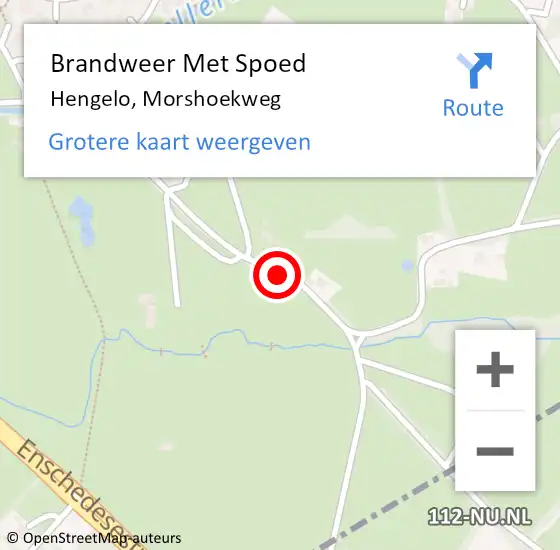 Locatie op kaart van de 112 melding: Brandweer Met Spoed Naar Hengelo, Morshoekweg op 31 juli 2017 09:30