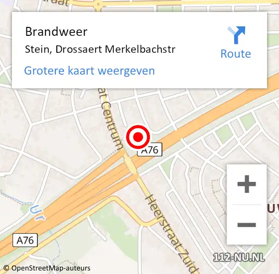 Locatie op kaart van de 112 melding: Brandweer Stein, Drossaert Merkelbachstr op 28 januari 2014 14:36