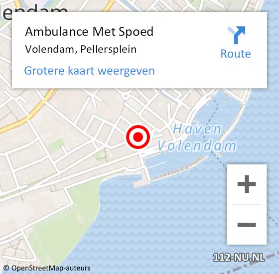 Locatie op kaart van de 112 melding: Ambulance Met Spoed Naar Volendam, Pellersplein op 31 juli 2017 10:55