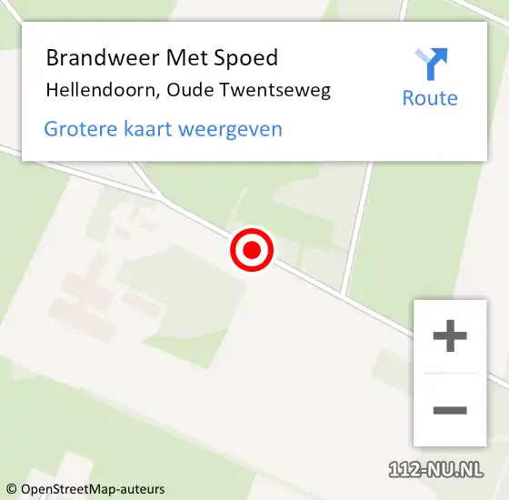 Locatie op kaart van de 112 melding: Brandweer Met Spoed Naar Hellendoorn, Oude Twentseweg op 31 juli 2017 12:25