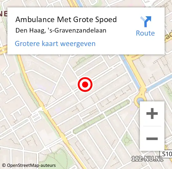 Locatie op kaart van de 112 melding: Ambulance Met Grote Spoed Naar Den Haag, 's-Gravenzandelaan op 31 juli 2017 14:08