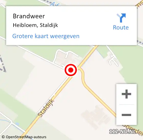Locatie op kaart van de 112 melding: Brandweer Heibloem, Staldijk op 31 juli 2017 14:26
