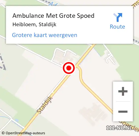 Locatie op kaart van de 112 melding: Ambulance Met Grote Spoed Naar Heibloem, Staldijk op 31 juli 2017 14:28
