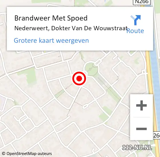 Locatie op kaart van de 112 melding: Brandweer Met Spoed Naar Nederweert, Dokter Van De Wouwstraat op 31 juli 2017 14:58