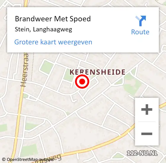 Locatie op kaart van de 112 melding: Brandweer Met Spoed Naar Stein, Langhaagweg op 31 juli 2017 15:46