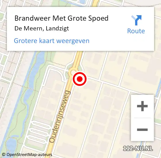 Locatie op kaart van de 112 melding: Brandweer Met Grote Spoed Naar De Meern, Landzigt op 31 juli 2017 16:20