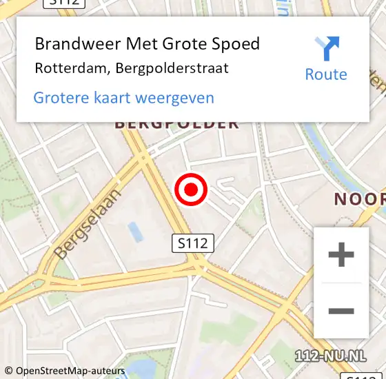 Locatie op kaart van de 112 melding: Brandweer Met Grote Spoed Naar Rotterdam, Bergpolderstraat op 31 juli 2017 18:33