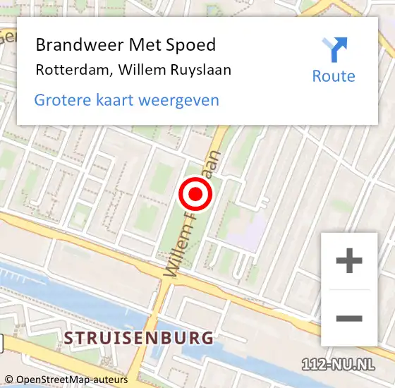 Locatie op kaart van de 112 melding: Brandweer Met Spoed Naar Rotterdam, Willem Ruyslaan op 31 juli 2017 18:39