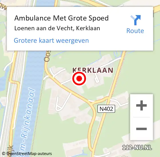 Locatie op kaart van de 112 melding: Ambulance Met Grote Spoed Naar Loenen aan de Vecht, Kerklaan op 31 juli 2017 18:58