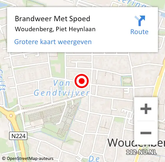 Locatie op kaart van de 112 melding: Brandweer Met Spoed Naar Woudenberg, Piet Heynlaan op 31 juli 2017 19:40