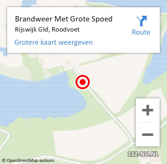 Locatie op kaart van de 112 melding: Brandweer Met Grote Spoed Naar Rijswijk Gld, Roodvoet op 31 juli 2017 19:49