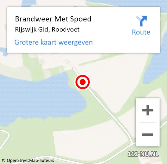 Locatie op kaart van de 112 melding: Brandweer Met Spoed Naar Rijswijk Gld, Roodvoet op 31 juli 2017 20:08