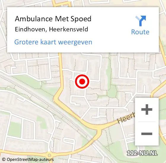 Locatie op kaart van de 112 melding: Ambulance Met Spoed Naar Eindhoven, Heerkensveld op 31 juli 2017 20:50