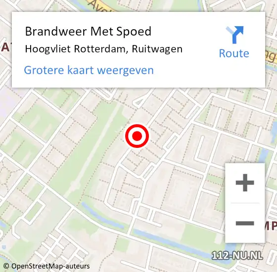Locatie op kaart van de 112 melding: Brandweer Met Spoed Naar Hoogvliet Rotterdam, Ruitwagen op 31 juli 2017 22:00