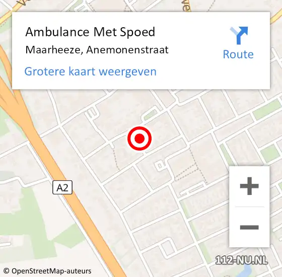 Locatie op kaart van de 112 melding: Ambulance Met Spoed Naar Maarheeze, Anemonenstraat op 31 juli 2017 23:46