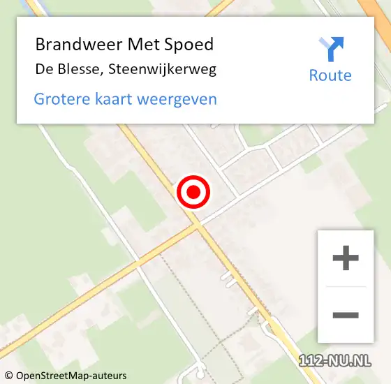 Locatie op kaart van de 112 melding: Brandweer Met Spoed Naar De Blesse, Steenwijkerweg op 1 augustus 2017 00:10