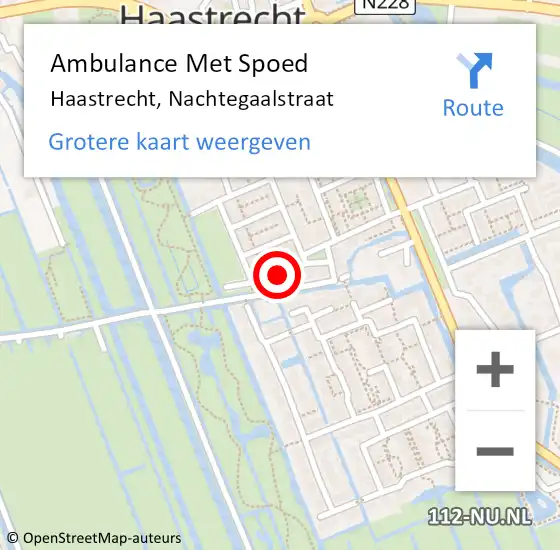 Locatie op kaart van de 112 melding: Ambulance Met Spoed Naar Haastrecht, Nachtegaalstraat op 1 augustus 2017 02:45