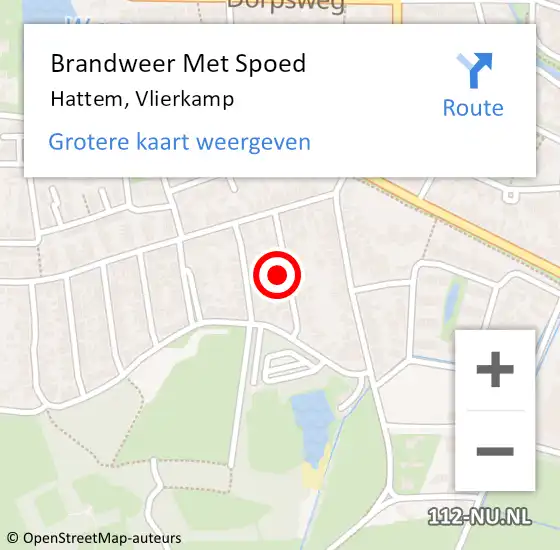 Locatie op kaart van de 112 melding: Brandweer Met Spoed Naar Hattem, Vlierkamp op 1 augustus 2017 03:42