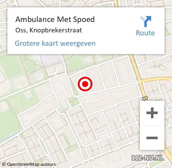 Locatie op kaart van de 112 melding: Ambulance Met Spoed Naar Oss, Knopbrekerstraat op 28 januari 2014 16:00