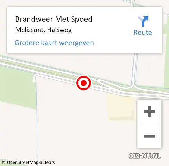 Locatie op kaart van de 112 melding: Brandweer Met Spoed Naar Melissant, Halsweg op 1 augustus 2017 08:47