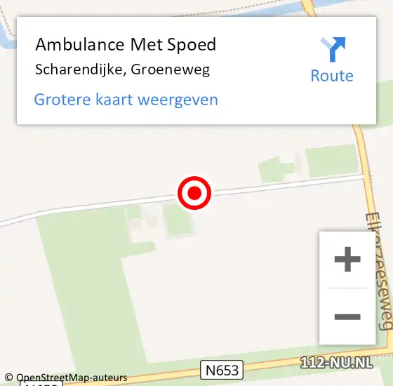 Locatie op kaart van de 112 melding: Ambulance Met Spoed Naar Scharendijke, Groeneweg op 1 augustus 2017 09:03