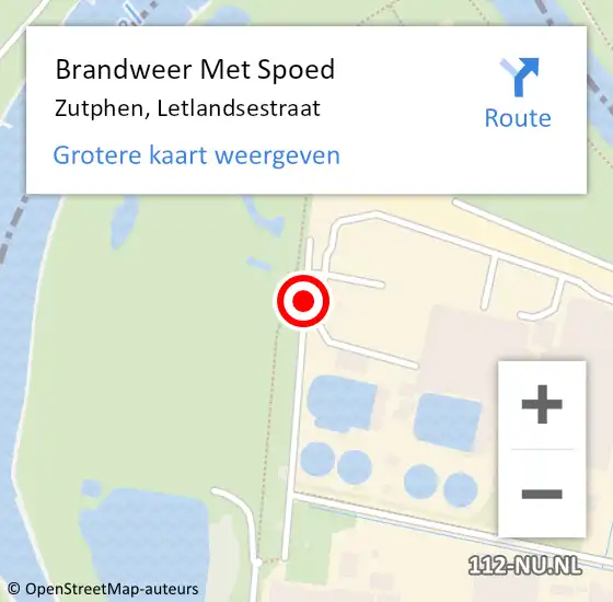 Locatie op kaart van de 112 melding: Brandweer Met Spoed Naar Zutphen, Letlandsestraat op 6 september 2013 23:33