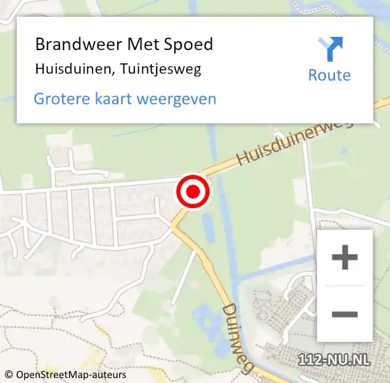 Locatie op kaart van de 112 melding: Brandweer Met Spoed Naar Huisduinen, Tuintjesweg op 1 augustus 2017 09:36