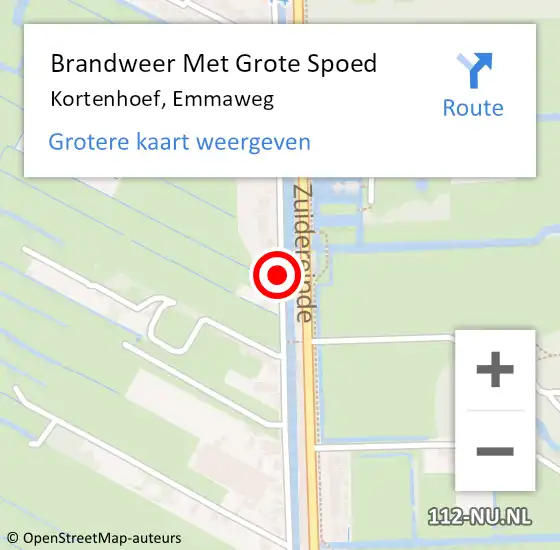 Locatie op kaart van de 112 melding: Brandweer Met Grote Spoed Naar Kortenhoef, Emmaweg op 1 augustus 2017 11:13