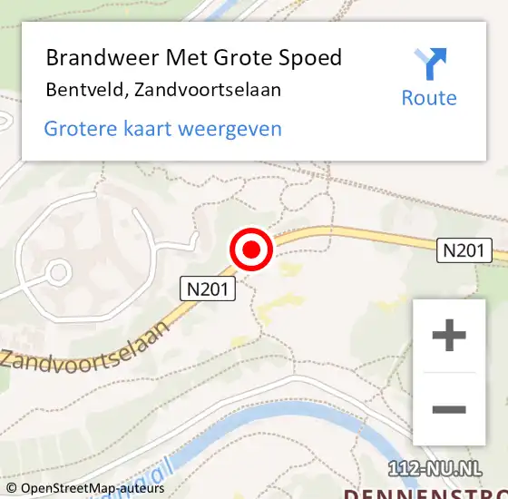 Locatie op kaart van de 112 melding: Brandweer Met Grote Spoed Naar Bentveld, Zandvoortselaan op 1 augustus 2017 15:08