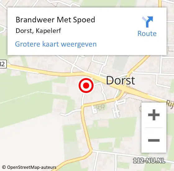 Locatie op kaart van de 112 melding: Brandweer Met Spoed Naar Dorst, Kapelerf op 1 augustus 2017 15:59