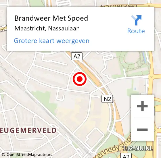 Locatie op kaart van de 112 melding: Brandweer Met Spoed Naar Maastricht, Nassaulaan op 1 augustus 2017 16:22