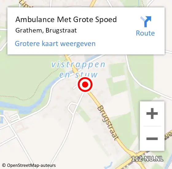 Locatie op kaart van de 112 melding: Ambulance Met Grote Spoed Naar Grathem, Brugstraat op 1 augustus 2017 16:50