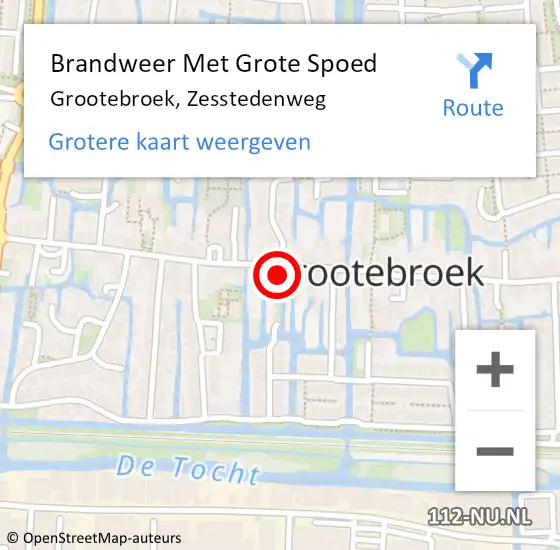 Locatie op kaart van de 112 melding: Brandweer Met Grote Spoed Naar Grootebroek, Zesstedenweg op 1 augustus 2017 17:29