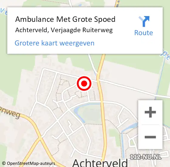 Locatie op kaart van de 112 melding: Ambulance Met Grote Spoed Naar Achterveld, Verjaagde Ruiterweg op 1 augustus 2017 18:23