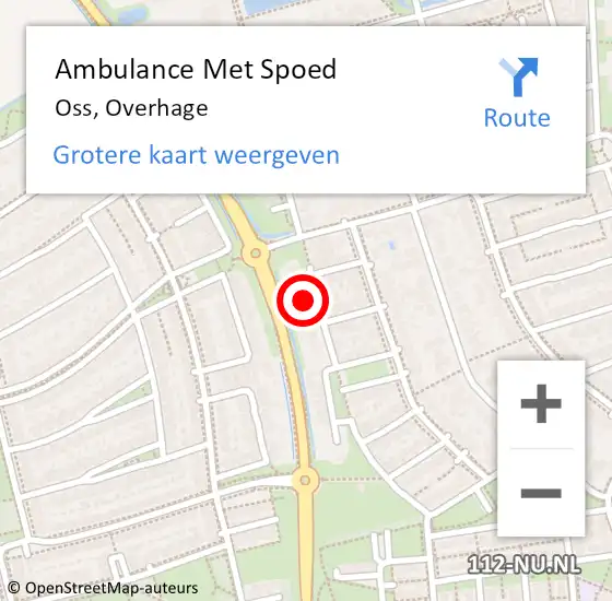 Locatie op kaart van de 112 melding: Ambulance Met Spoed Naar Oss, Overhage op 1 augustus 2017 19:12