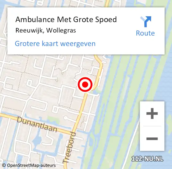 Locatie op kaart van de 112 melding: Ambulance Met Grote Spoed Naar Reeuwijk, Wollegras op 1 augustus 2017 19:58