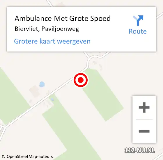 Locatie op kaart van de 112 melding: Ambulance Met Grote Spoed Naar Biervliet, Paviljoenweg op 1 augustus 2017 21:25