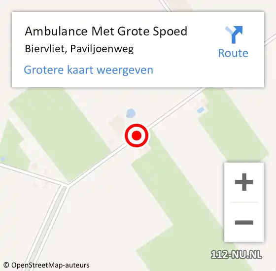 Locatie op kaart van de 112 melding: Ambulance Met Grote Spoed Naar Biervliet, Paviljoenweg op 1 augustus 2017 22:11