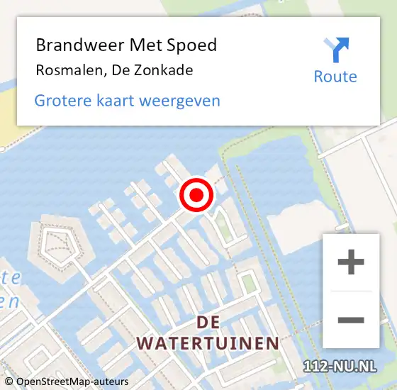 Locatie op kaart van de 112 melding: Brandweer Met Spoed Naar Rosmalen, De Zonkade op 1 augustus 2017 23:09